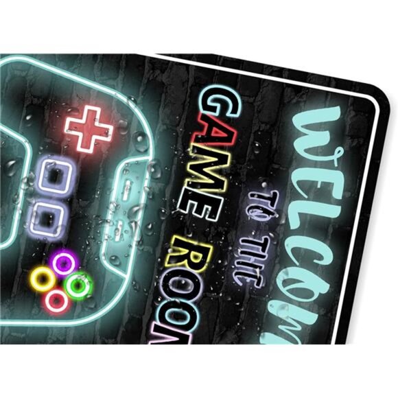 Gaming Room Metal Sign Gamer Wall Decor For Boys Game Room Bedroom Gamers - Picture 4 of 7